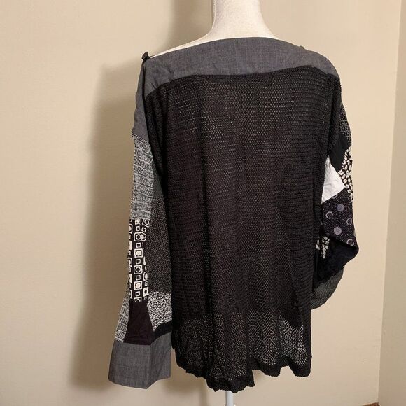 womens 3 Donna Jessica long sleeve XL top black - Picture 4 of 6